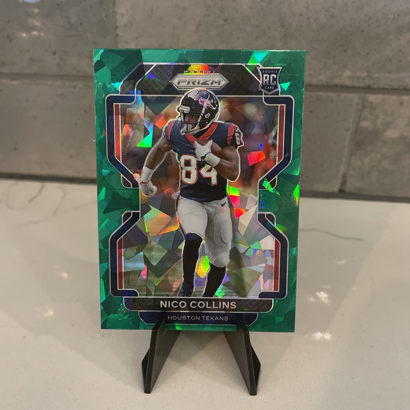 2021 Panini Prizm Nico Collins RC Green Cracked Ice Prizm #360 Texans SSP Rookie
