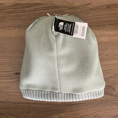 🌺NWT🌺 The North Face Girls Chevron Fleece Lined Pom Beanie Jadeite Green - Picture 5 of 8