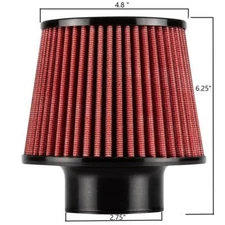 DC Sports 2.75" Universal Cone Air Filter DC-RAF275 2-3/4"