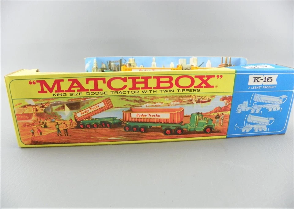 Vintage Matchbox Lesney King Size K-16 Dodge Tractor w/ Twin Tipper Train NrMnt - Image 3 of 4