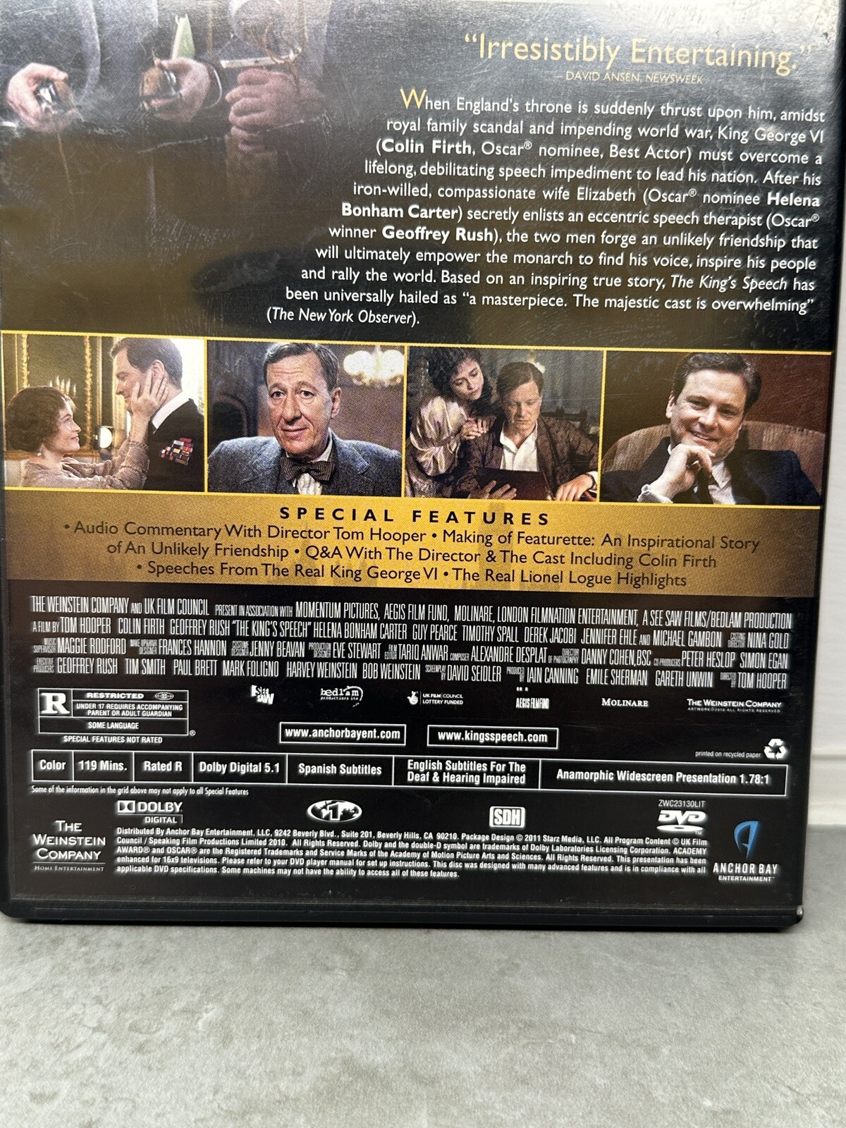 The Kings Speech (DVD) NEW Sealed - Firth Rush Carter