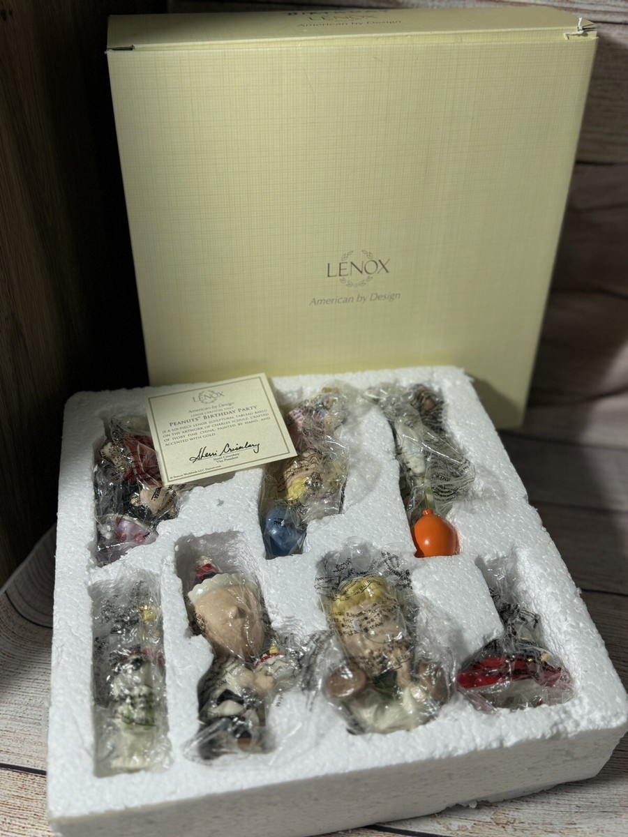 Lenox Peanuts Birthday Party 6 Piece Set Snoopy Linus Lucy Charlie