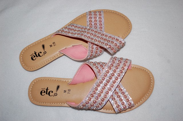 pearl studded slides