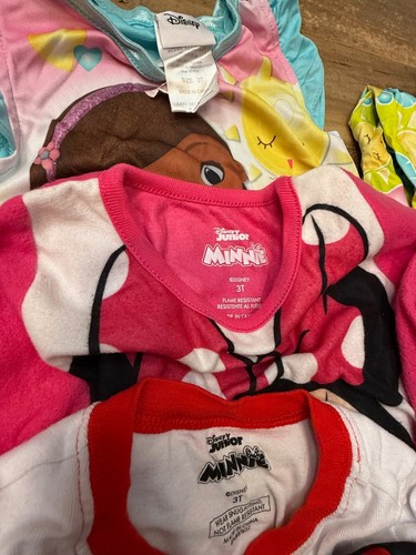 Girls Pajama Lot 10pc Size 2T–5T Mostly 3T Disney Minnie LEGO Doc Chipettes - Picture 9 of 13
