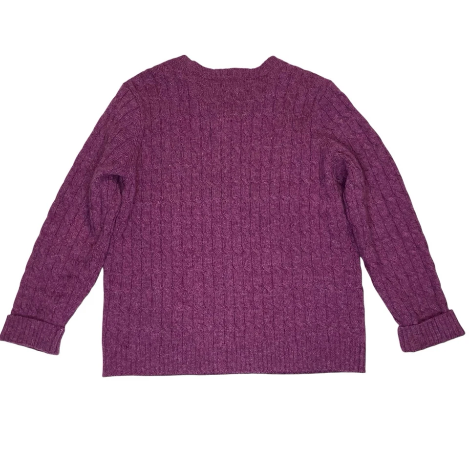 Cárdigan tejido con cable Norm Thompson para mujer grande de lana Academia Lagom acogedora casa de campo Foto 3 de 4