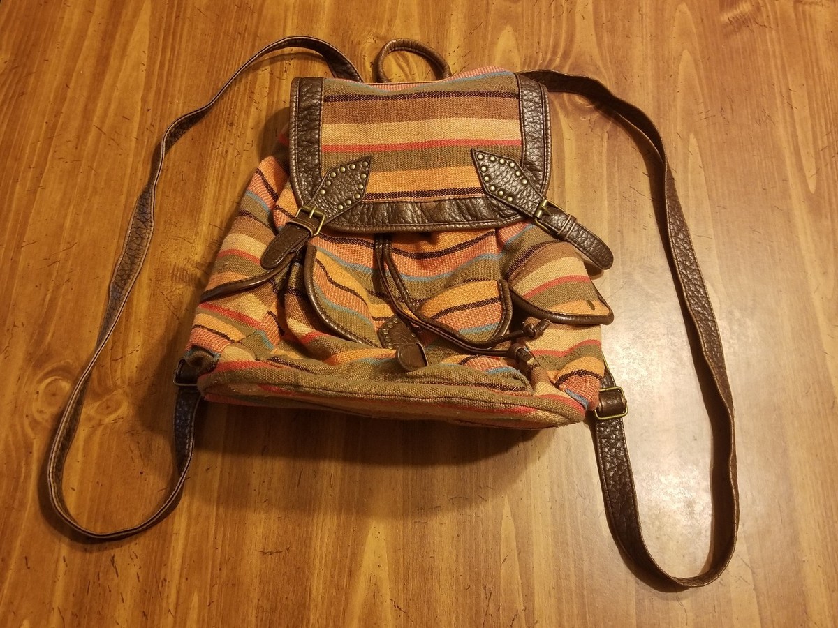 Kourtney Aztec Khaki Backpack 2024 New Wrangler Aztec Southwestern Pattern Dual Sided  main image 2