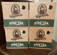 4x Dr. Squatch Men’s Natural Bar Soap Heavy Grit-Pine Tar, 5 oz, oatmeal & sand