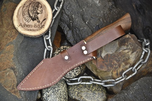 Ashen Edge Hot Item Bowie Knife Twist Damascus Walnut Wood Steel Guard Sports - Picture 10 of 10