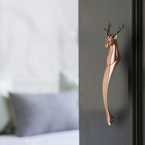 2 pieces Deer Shape Door Handles Decorative rose gold finish for Push & Pull - Picture 6 of 6