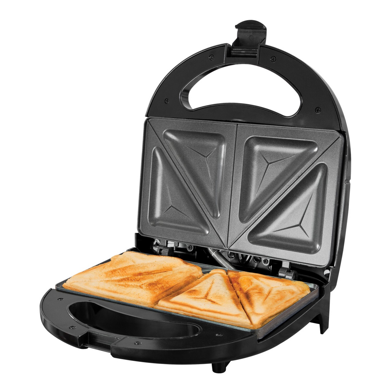 Quest 750W 2 Slice Black Panini Toastie Maker Non Stick Sandwich Press Toaster
