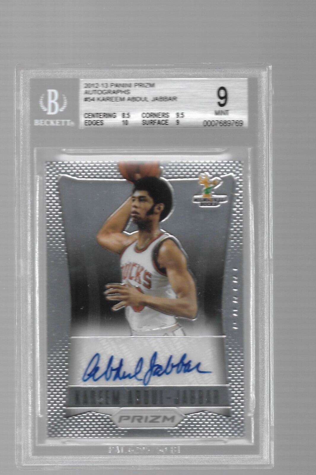 2012-13 Panini Prizm Kareem Abdul-Jabbar Auto BGS 9 Auto 10