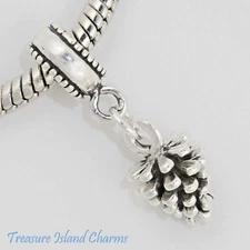 Pine Cone 925 Solid Sterling Silver European Dangle Bead Charm Euro Pinecone