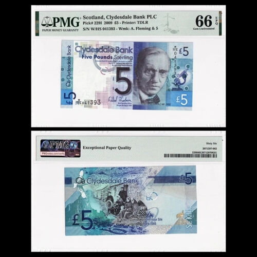 [PMG] Szkocja 5 funtów, 2009, P-229I, WHS041393, EPQ 66 - Zdjęcie 1 z 1