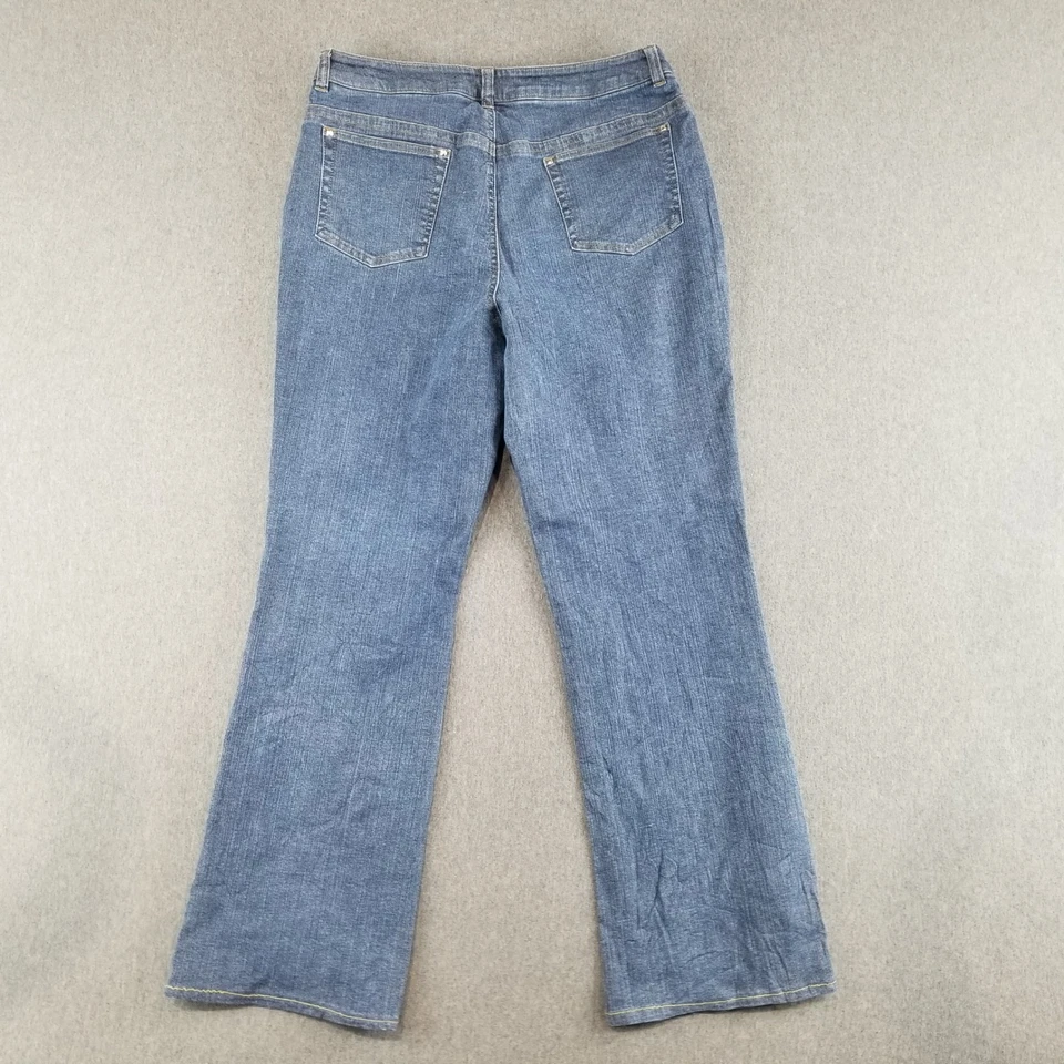 Pantalones de mezclilla para mujer Anne Klein talla 12 azul lavado elástico cómodo corte recto Foto 4 de 4