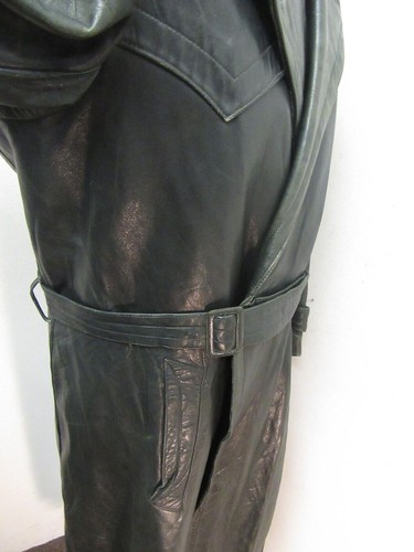 VINTAGE WW2 GERMAN MOTORCYCLE LEATHER DISPATCH RIDERS TRENCH COAT JACKET SIZE M - Picture 11 of 22