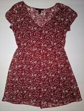 Forever 21 red floral Fit and Flare Mini Skater dress Women's Small
