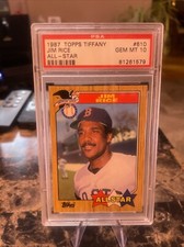1987 TOPPS TIFFANY⚾️JIM RICE #610 HOF  PSA 10💰POP 69 BOSTON RED SOX 👉ALLSTAR