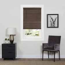 Cordless 1-Inch Room Darkening WINDOW MINI BLINDS Mahogany Brown Multiple Sizes