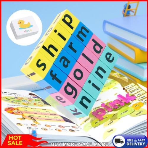 Wooden Word Spelling Game Kids Teaching Aids with Cards for Preschool Boys Girls