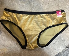 VINTAGE JOE BOXER HIPSTER PANTY EXTRA LARGE. GOLD SHIMMER