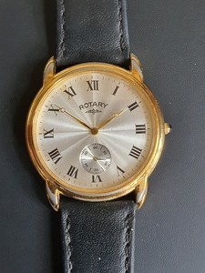 Authentic Rotary 3 Microns Electro Gold Plated Quartz Watch Wristwatch