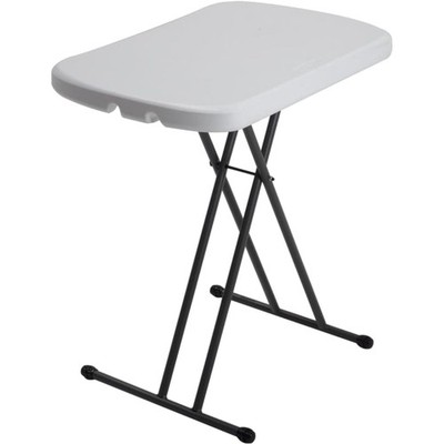 Adjustable Folding Laptop Table TV Tray 26 Inch White Granite Stain Resistant
