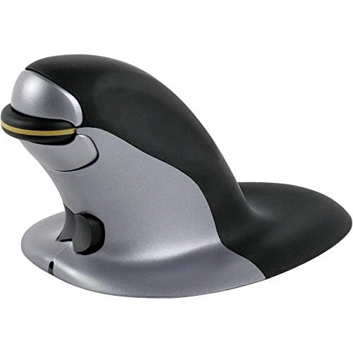 Fellowes Penguin Ambidextrous Vertical Mouse Wireless Large Black/Silver 9894501 - Image 2 of 3
