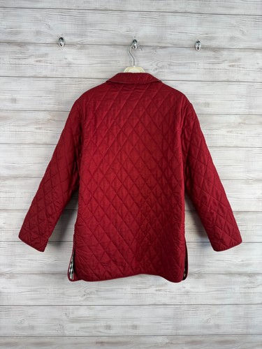 Giacca trapuntata rossa Burberry London Nova fodera a quadri - Foto 2 di 16
