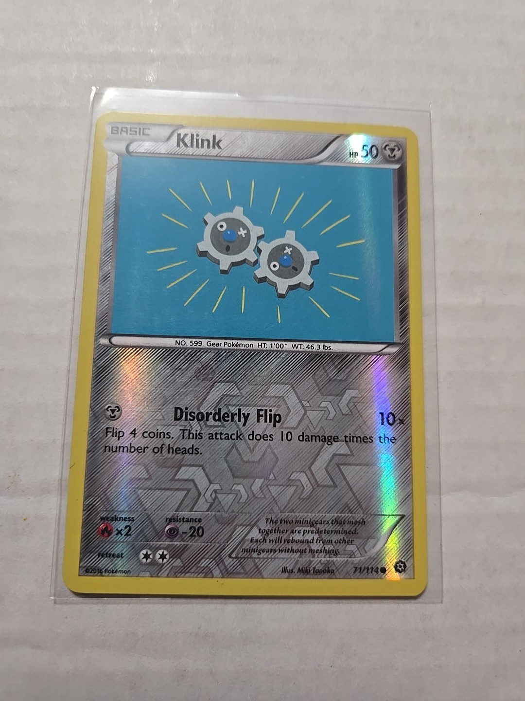 Pokemon TCG Klink 71/114 - Reverse Holo Common - XY Steam Siege