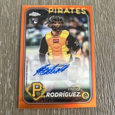 2024 Chrome Update Endy Rodriguez Orange Refr Auto Rookie Auto RC /25 Pirates