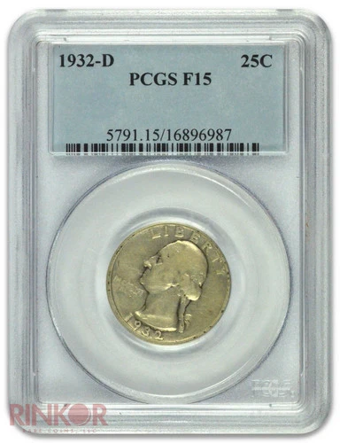 1932-D Washington Quarter PCGS F-15
