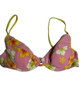 VTG Victoria s Secret 32C PINK YELLOW BIKINI Y2K MELISSA M SKIRT W-26-34 S