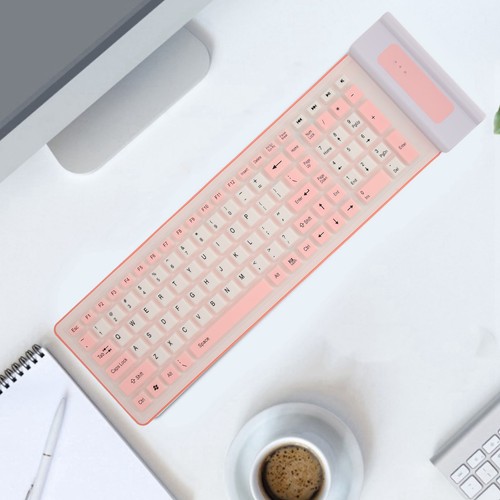 Silicone Keyboard 107 Keys Waterproof Dustproof Folding Two Colors 2.4G Wir Fit - Afbeelding 4 van 18