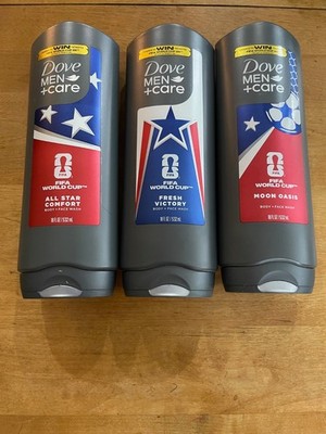 3 Dove Men Care Fifa World Fresh Victory, All Star Comfort, Moon Oasis Body Wash