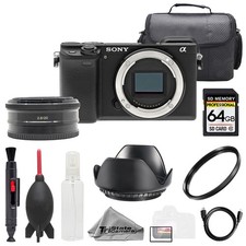 Sony Alpha a6400 Sony E 20mm f/2.8 Lens 64GB Bag UV Filter- Basic Kit