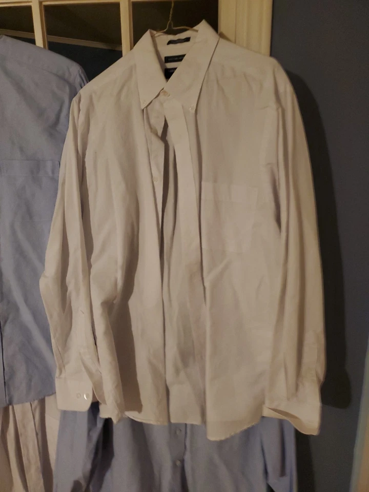 Lot Of 4 men's Long Sleeve Saddlebred Oxford Dress Shirts Size 16 1/2 (34/35) - Image 3 of 4