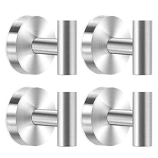 Suction Cup Hooks for Shower 4 Pack Towel for Bathroom Stainless Steel Wall