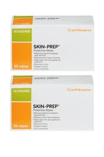 Skin-Prep Protective Wipes Skin Barrier Dressing 25 Count 2 Pack Set Total