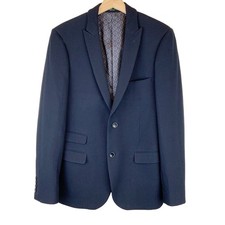 Paisley  Gray Men's Ashton Peak Textured Knit Slim Fit Blazer Navy Size 38R