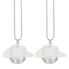 2Pcs 3cm Disco Ball Car Accessory Disco Mirror Ornament White