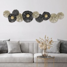 Produktbild - HOMCOM Wanddeko Moderne Metallbild Wandskulptur mit Scheiben Refurbished