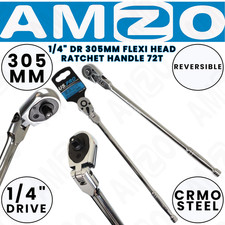 US PRO 1/4" DR 72T Flex Head Ratchet 305mm Long Handle Quick Release 4199