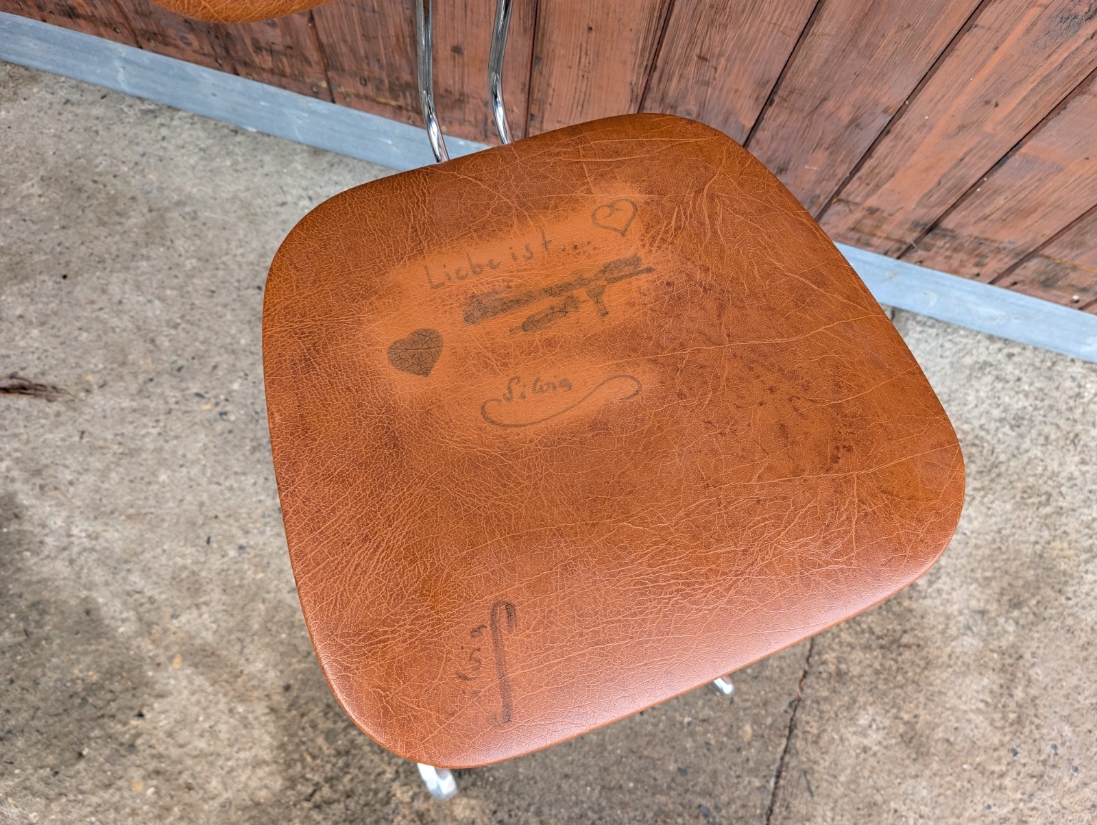 Vintage Office Chair Swivel Chair Vinyl Manager Chair Architects 70er Cognac thumbnail 7