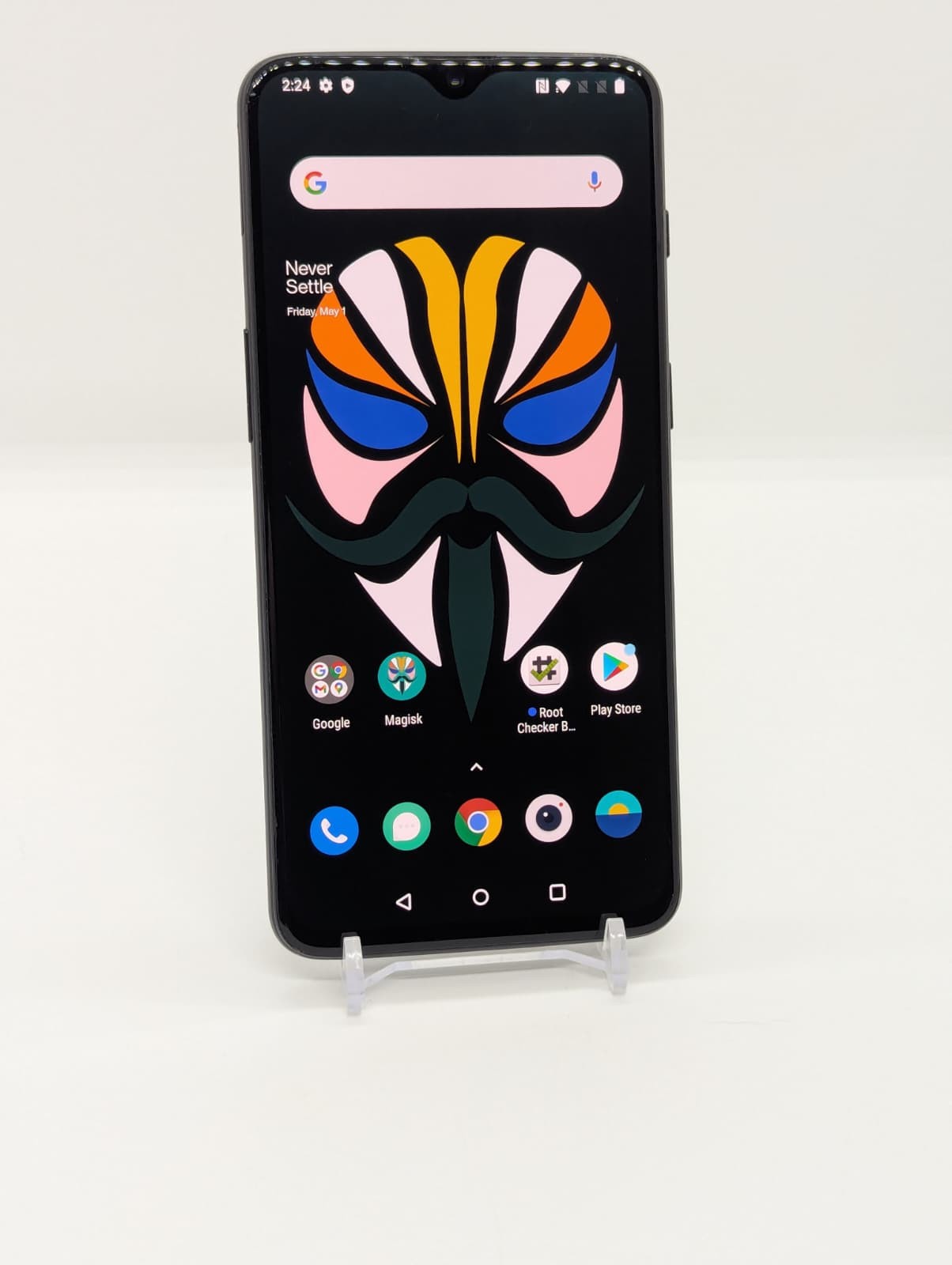 Rooted OnePlus 6T 128GB Black Android Magisk Rooted Smartpho