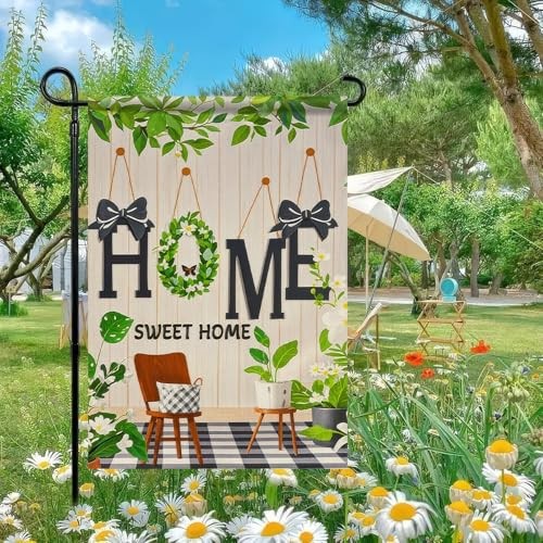 Hello Seasonal Summer Garden Flags 12x18 Double Sided Sweet Greenery Home - Picture 7 of 8