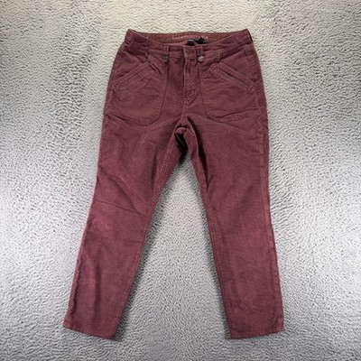 American Eagle Outfitters Pant Women 12 Red Cotton Corduroy Chino Skinny Classic