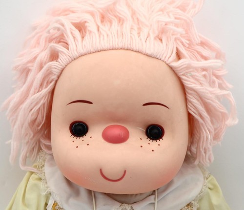 Raro Vintage J Shin 1980 25" Muñeca Helado Vestido Amarillo y Pelo Rosa - Imagen 2 de 14