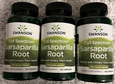 180 Caps Sarsaparilla Root 450 mg Skin, Kidney, Urinary Tract Health + Bonus