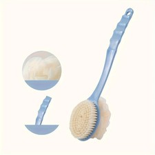 Long Handle Body Scrubber Shower Brush for Exfoliating Back Washing Blue