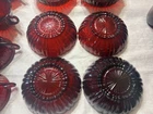 Vintage Ruby Red Depression Glass Cup & Bowl Set - 15 Pcs, No Flaws